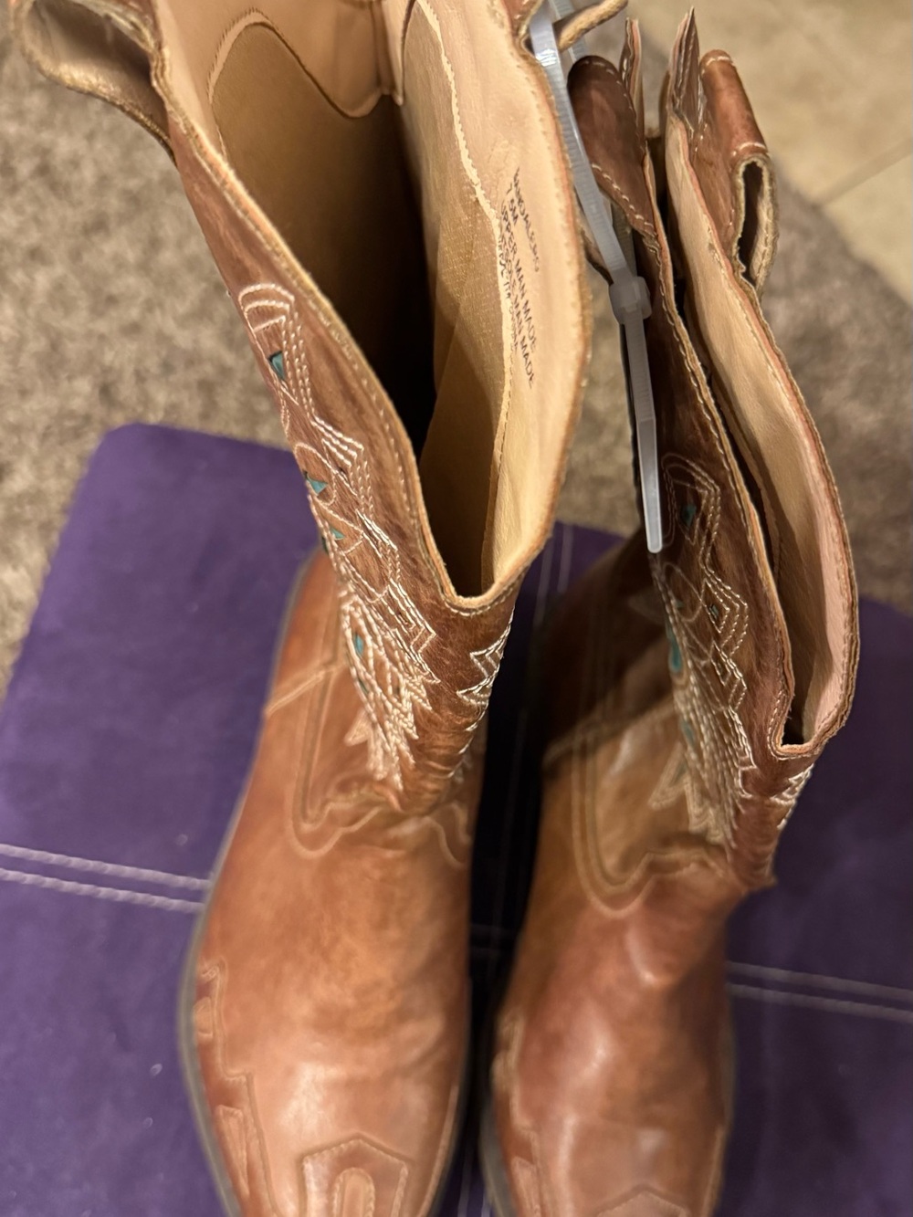 Coconuts Matisse WOMENS BANDERA WESTERN BOOT Sz 7.5M Brown Teal